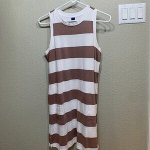 Small Tan/White Old Navy Dress w/Pockets
